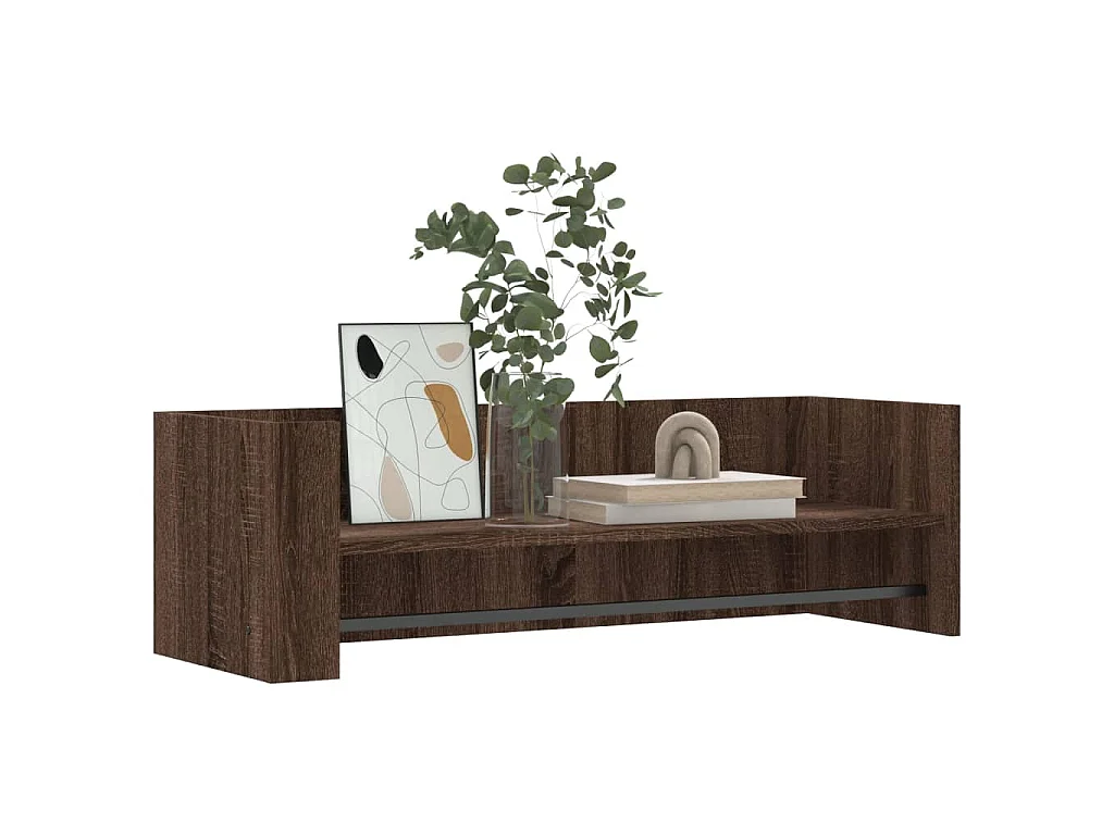 Wandschap 100x35x30,5 cm bewerkt hout bruin eikenkleurig