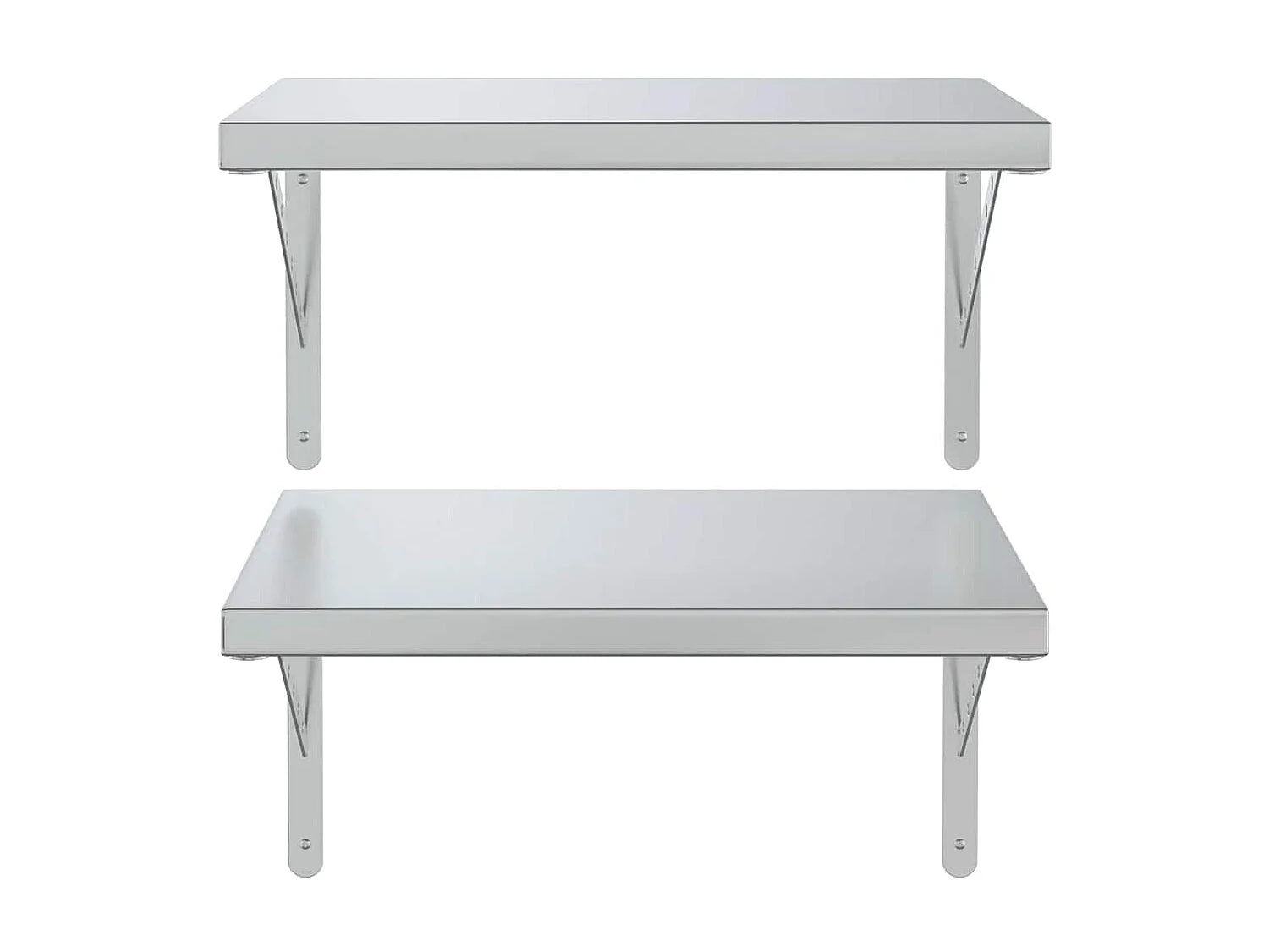 Étagères murales 2 pcs 50x40 cm argenté acier inoxydable