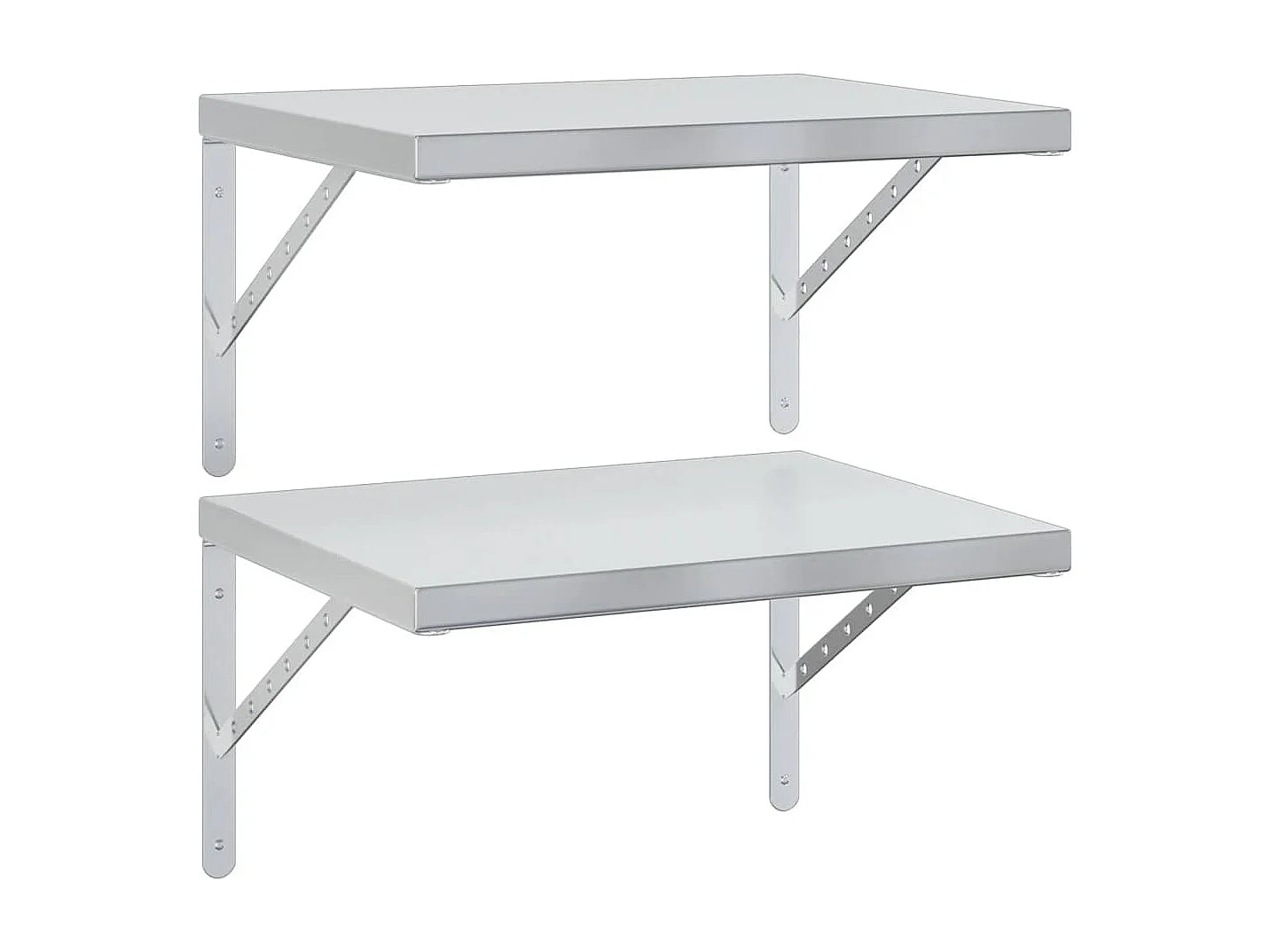 Étagères murales 2 pcs 50x40 cm argenté acier inoxydable