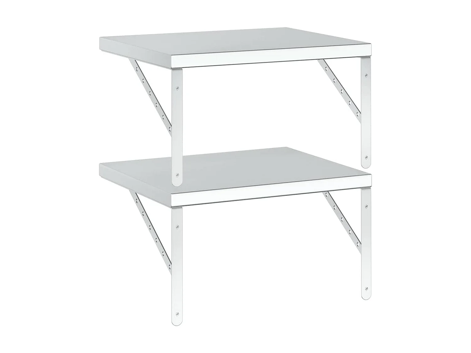 Wandschappen 2 st 50x40 cm roestvrijstaal zilverkleurig