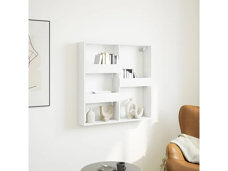 Wandschrank Weiß 80x15x80 cm Holzwerkstoff