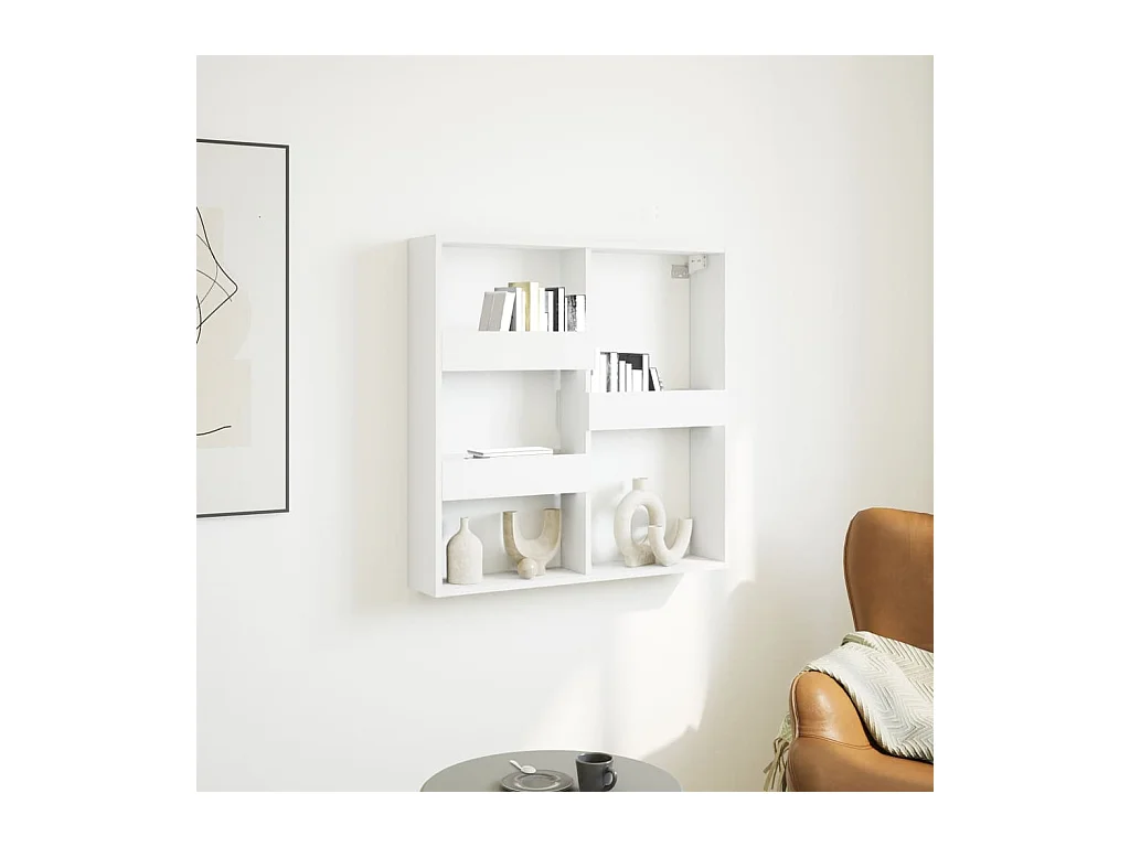 Wandschrank Weiß 80x15x80 cm Holzwerkstoff