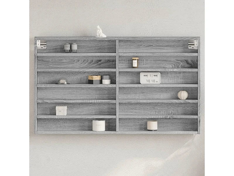 Armário vitrine 100x8,5x58 cm derivados de madeira cinza sonoma