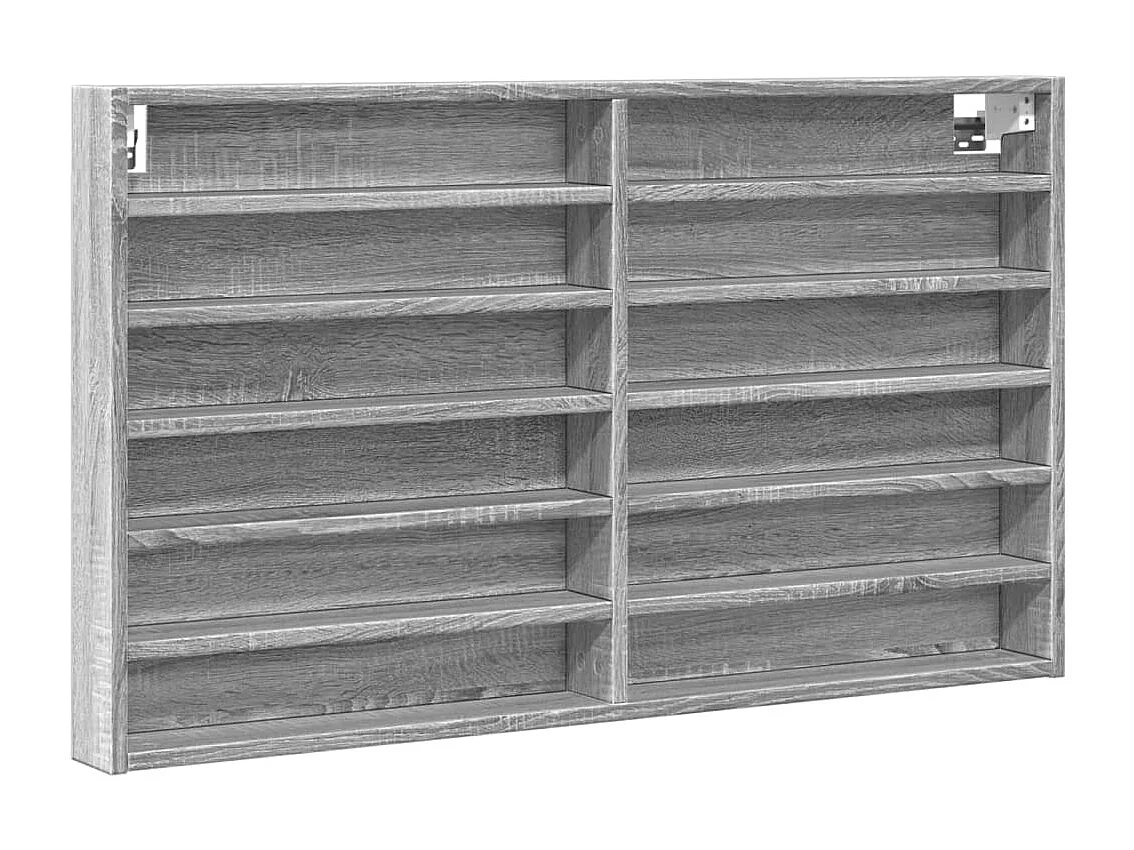 Armadietto Vetrina Grigio Sonoma 100x8,5x58cm Legno Multistrato