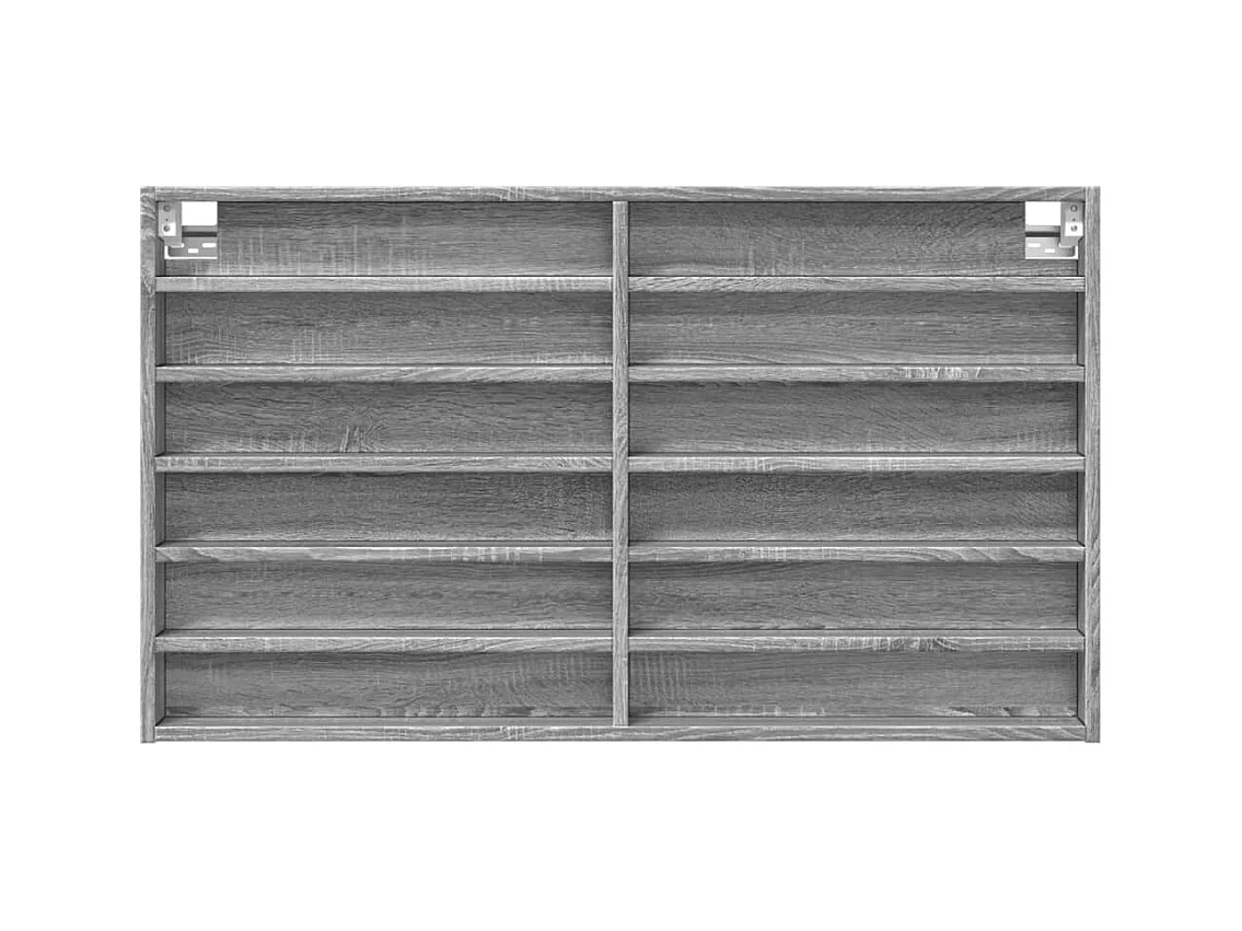 Armadietto Vetrina Grigio Sonoma 100x8,5x58cm Legno Multistrato