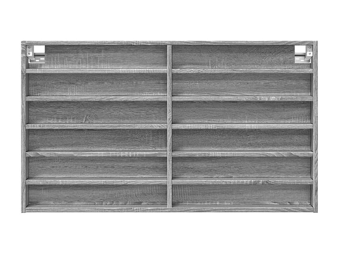 Vitrinekast 100x8,5x58 cm bewerkt hout grijs sonoma eikenkleur