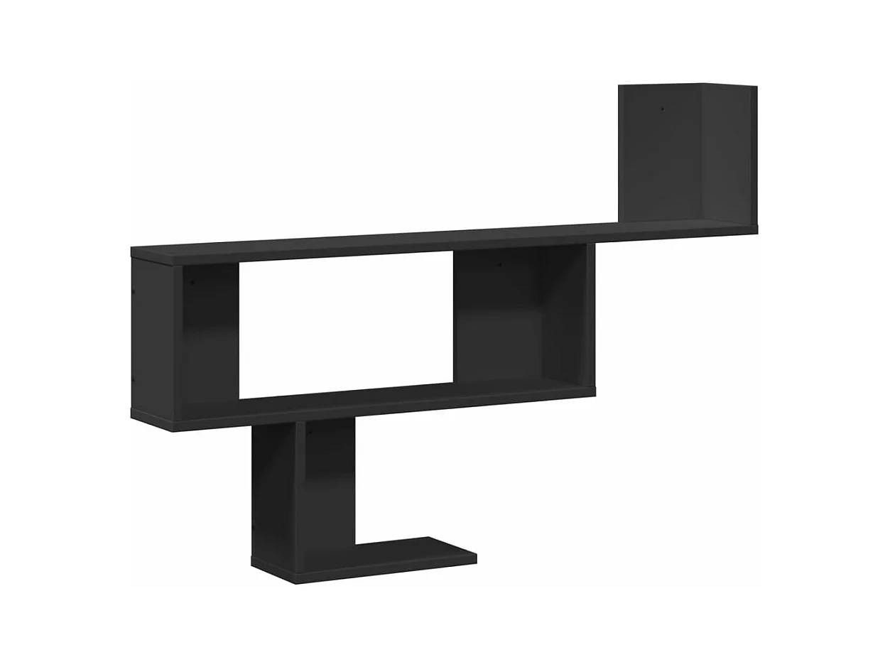 Wandregal Schwarz 100x15x70 cm Holzwerkstoff