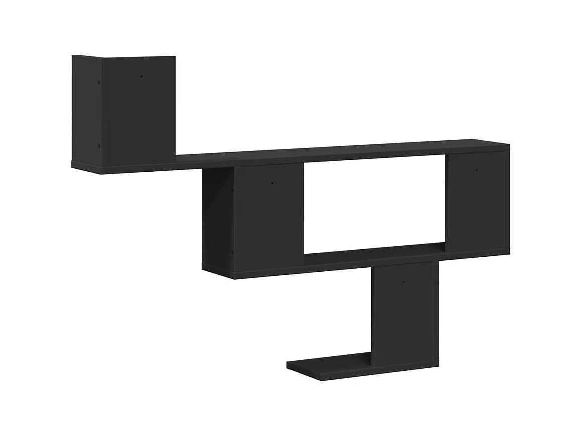 Wandregal Schwarz 100x15x70 cm Holzwerkstoff