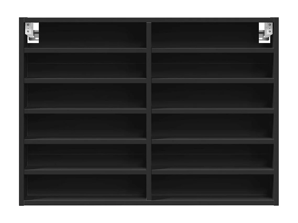 Armoire à vitrine noir 80x8,5x58 cm bois d'ingénierie