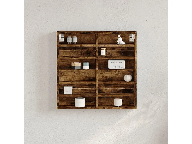 Vitrinenschrank Räuchereiche 60x8,5x58 cm Holzwerkstoff