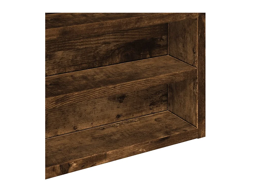 Armoire à vitrine chêne fumé 60x8,5x58 cm bois d'ingénierie