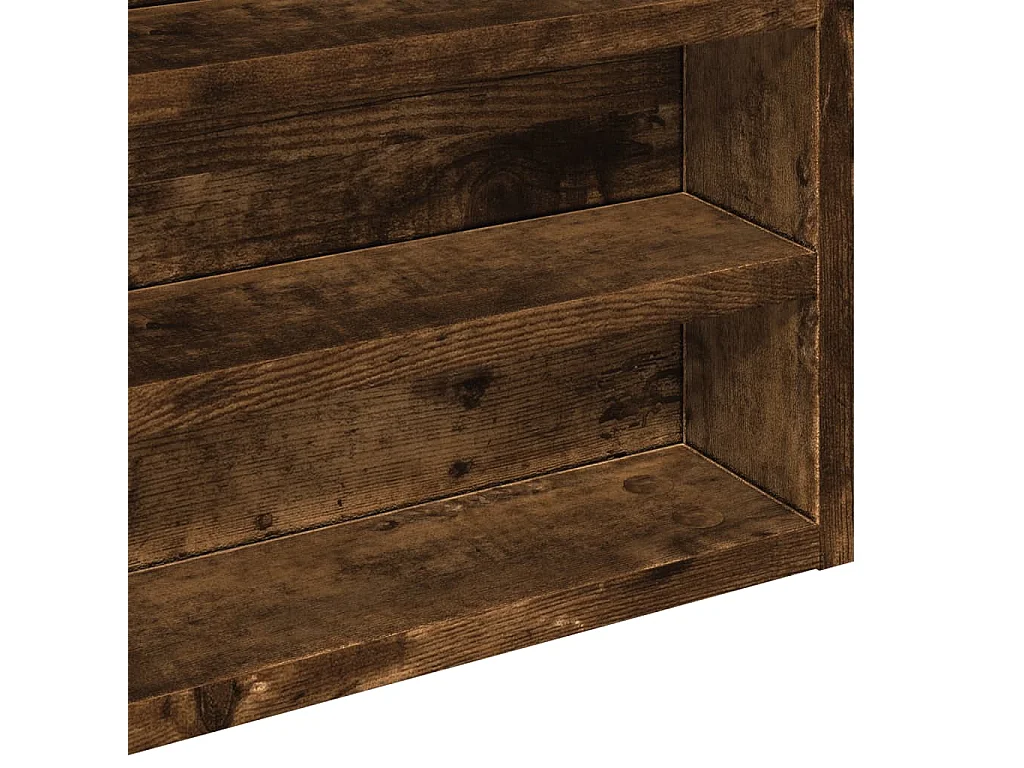 Armoire à vitrine chêne fumé 60x8,5x58 cm bois d'ingénierie