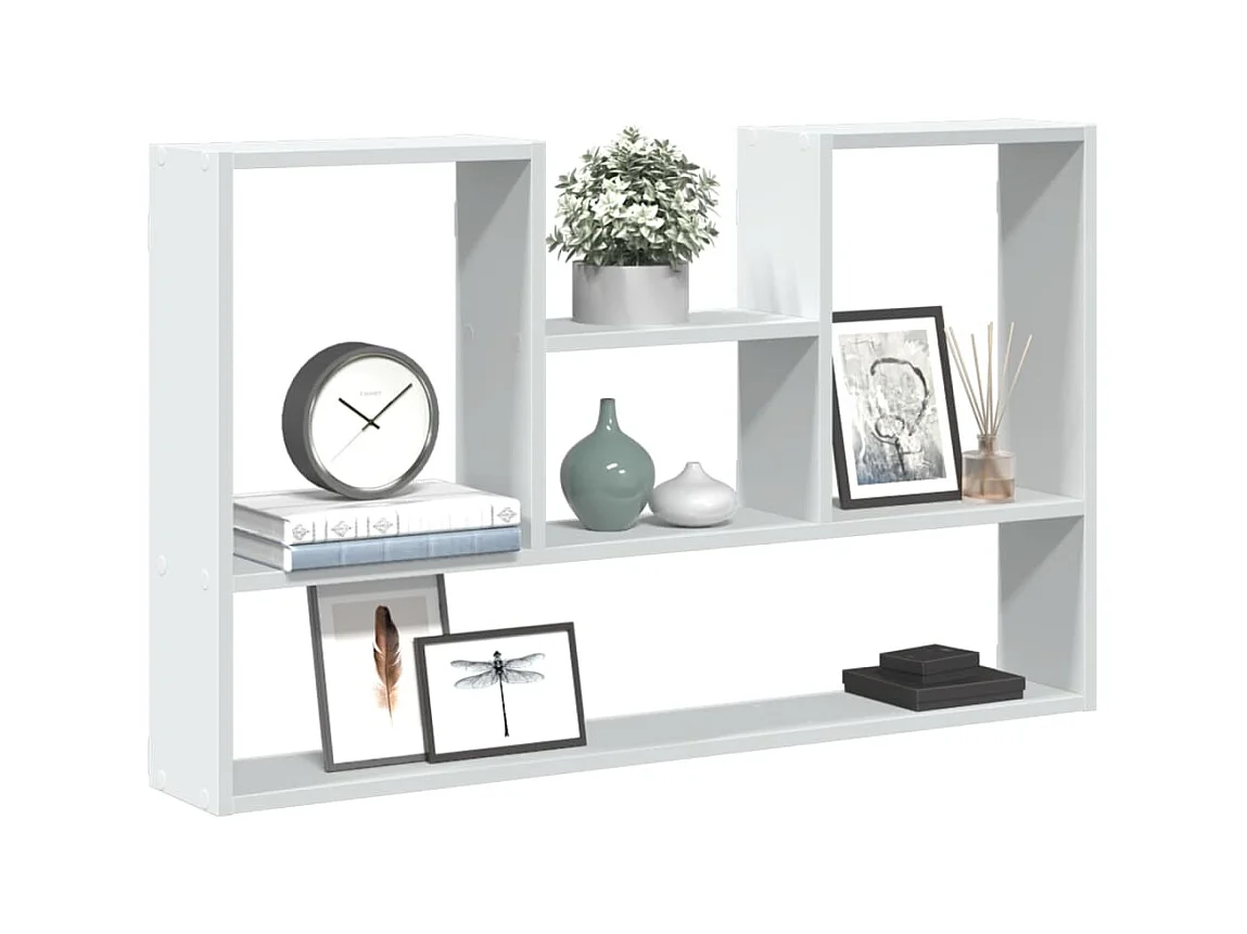 Estantería de pared madera de ingeniería blanco 99x15x60 cm