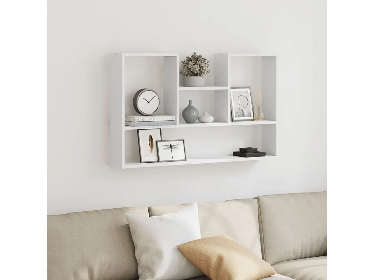 Biała półka ścienna Viena 4 przegrody 99x15x60 cm z drewna inżynieryjnego, praktyczny i oszczędzający miejsce design