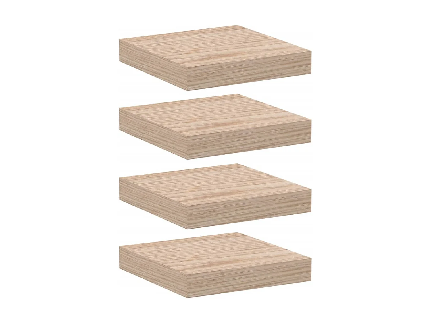 Wandschappen 4 st 23x23,5x4 cm bewerkt hout