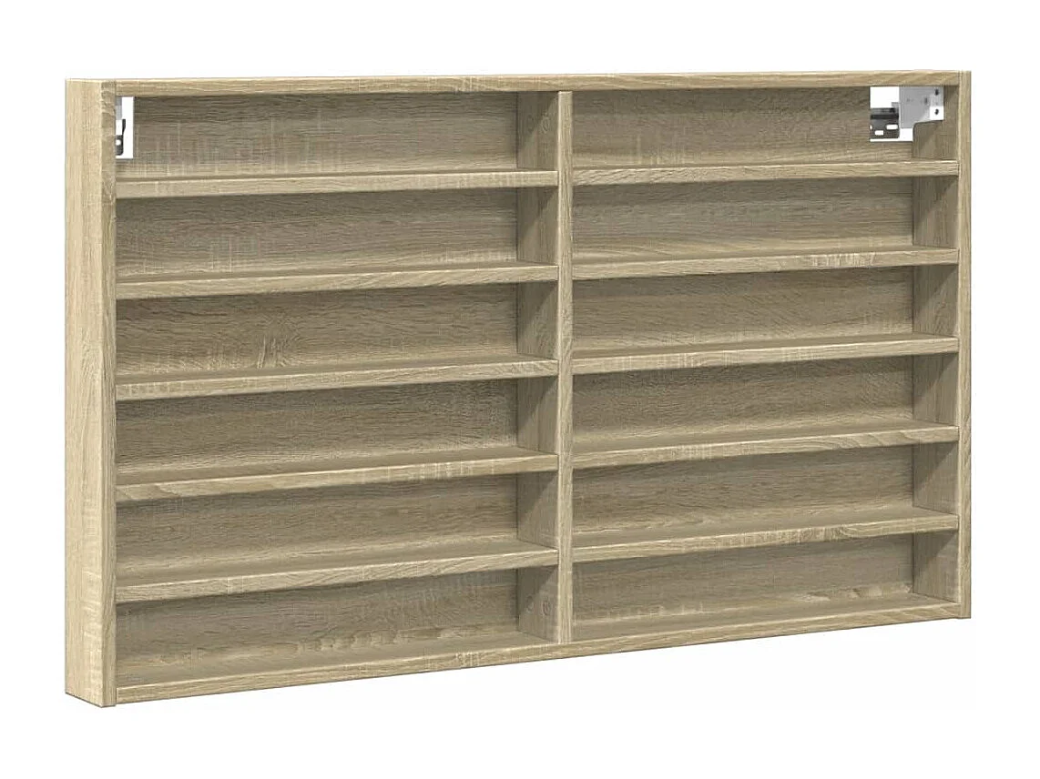 Vitrinekast 100x8,5x58 cm bewerkt hout sonoma eikenkleurig