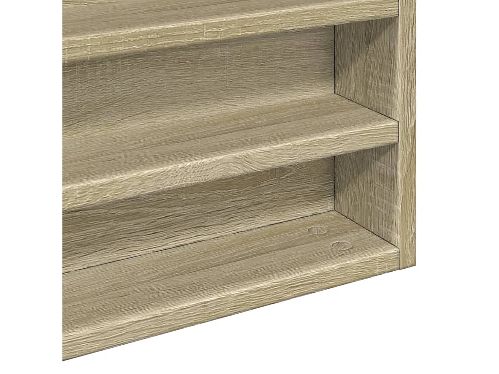 Vitrinekast 100x8,5x58 cm bewerkt hout sonoma eikenkleurig