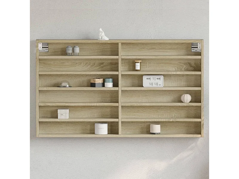 Armadietto Vetrina Rovere Sonoma 100x8,5x58cm Legno Multistrato