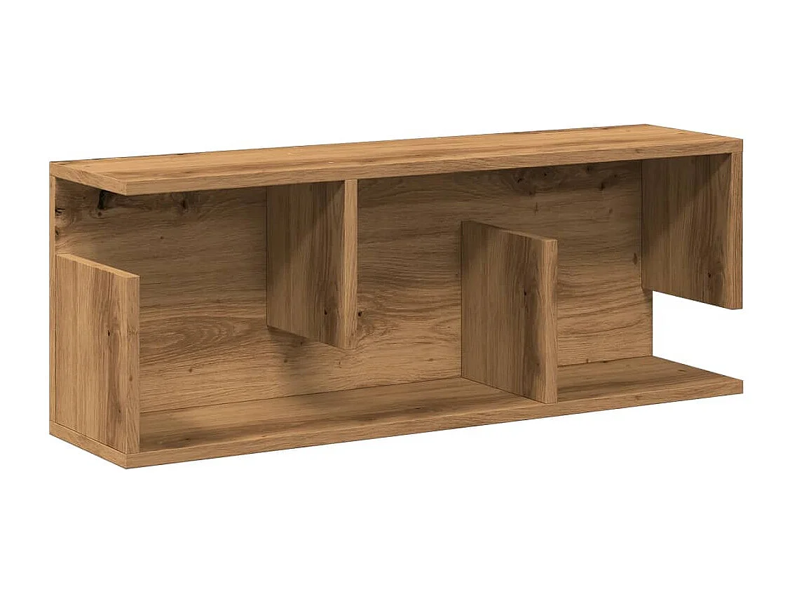 Mobile a Parete 80x20x30cm Rovere Artigianale Legno Multistrato