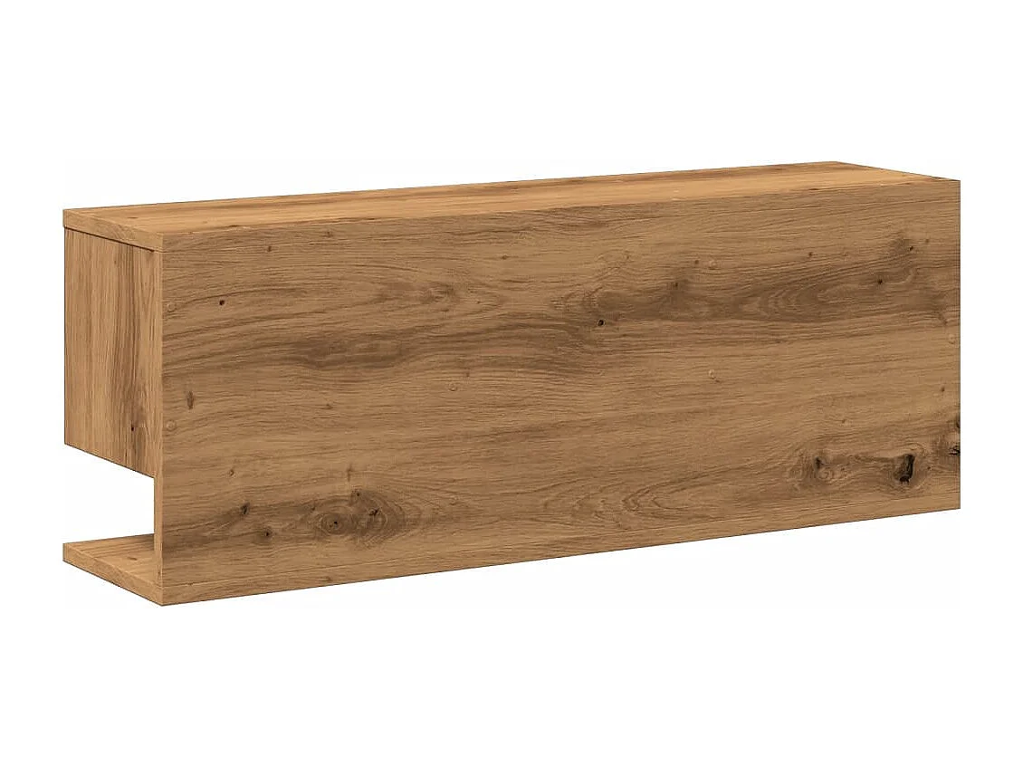 Mobile a Parete 80x20x30cm Rovere Artigianale Legno Multistrato