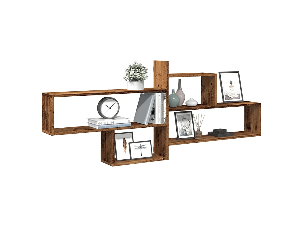 Wandschap 167,5x18x68 cm bewerkt hout oud houtkleurig