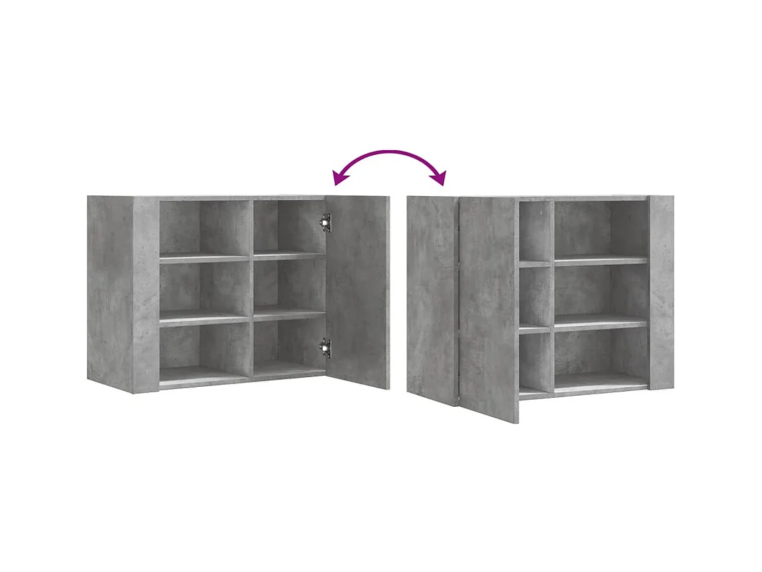 Wandregal Betongrau 75x35x60 cm Holzwerkstoff