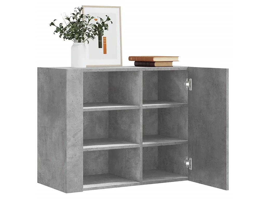 Wandregal Betongrau 75x35x60 cm Holzwerkstoff