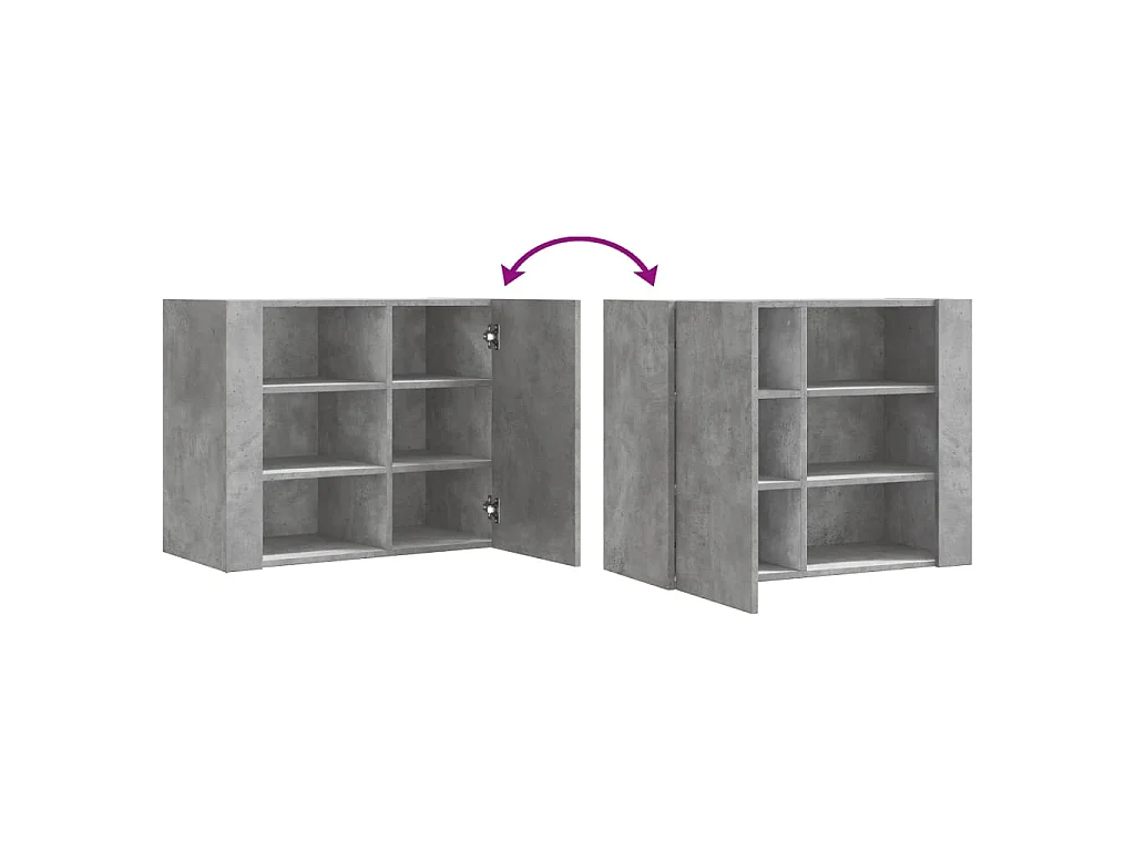 Wandregal Betongrau 75x35x60 cm Holzwerkstoff