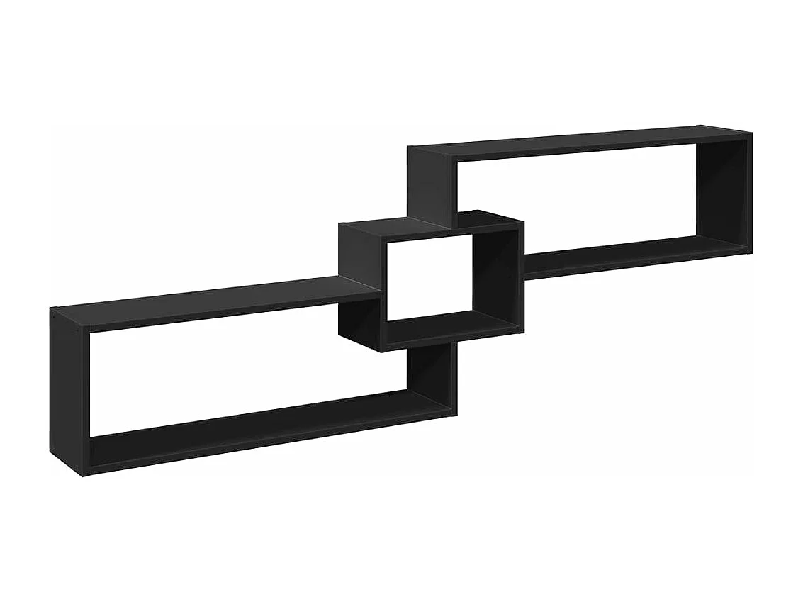 Mobile a Parete 158x18x53 cm Nero in Legno Multistrato