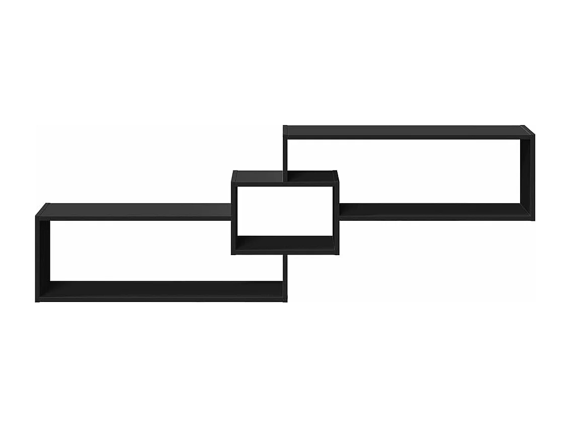 Mobile a Parete 158x18x53 cm Nero in Legno Multistrato