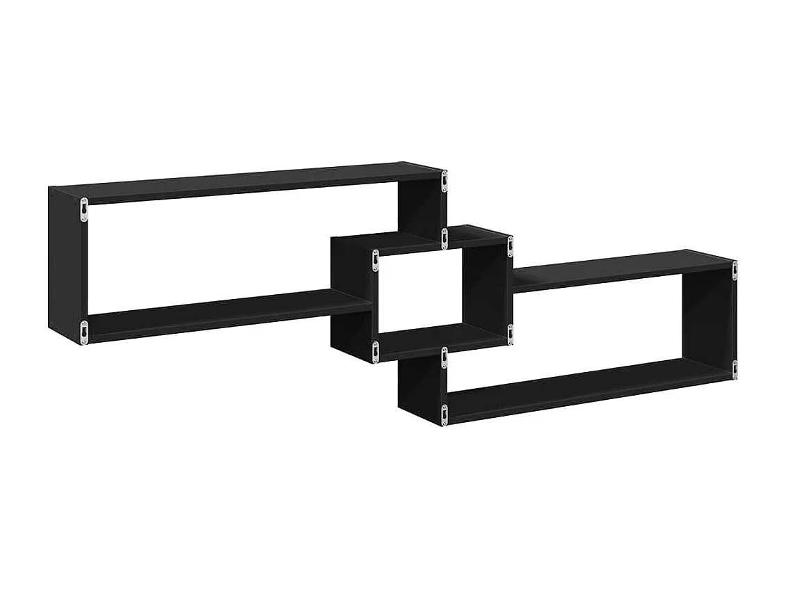 Mobile a Parete 158x18x53 cm Nero in Legno Multistrato