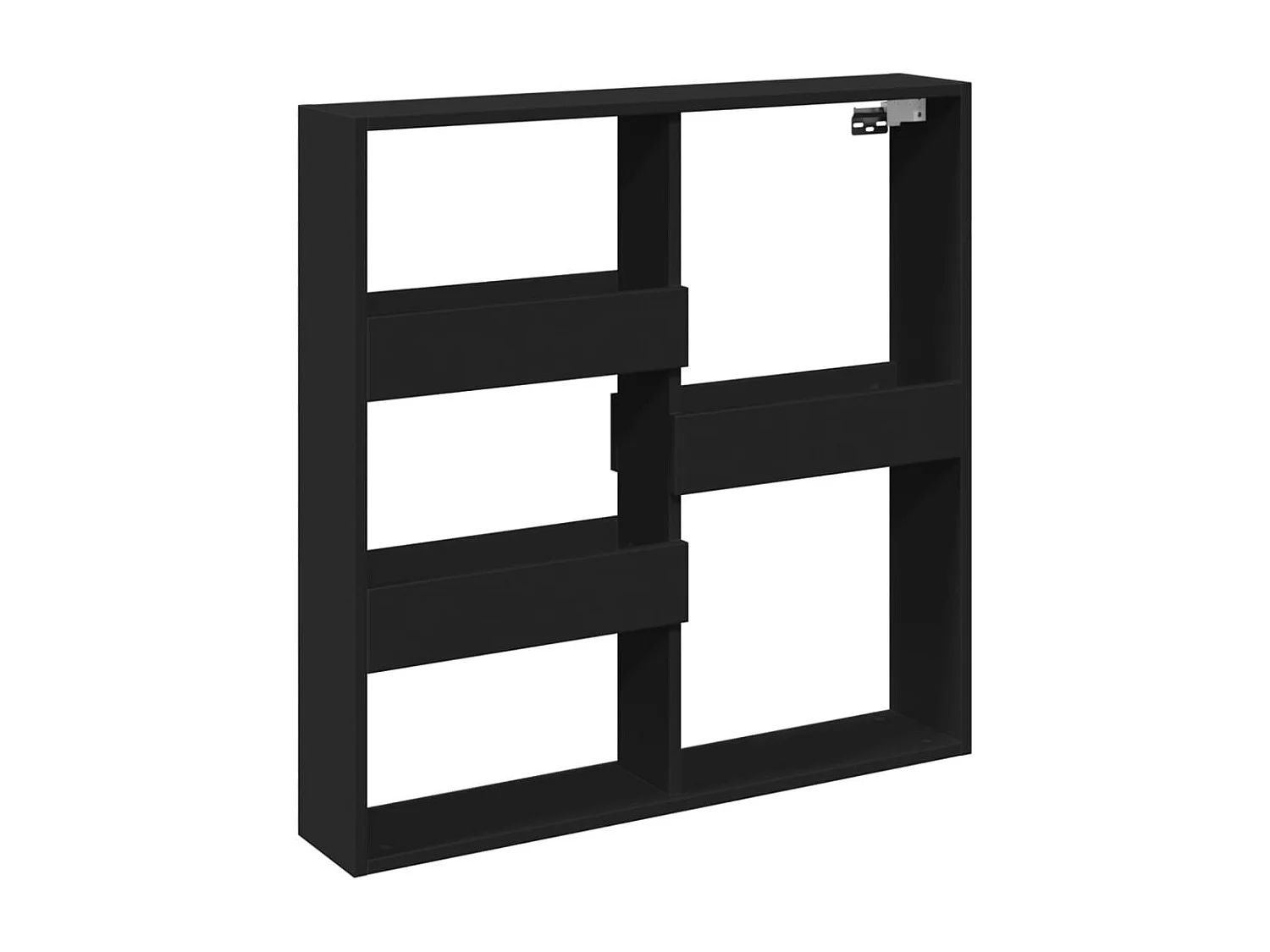 Wandkast 80x15x80 cm bewerkt hout zwart