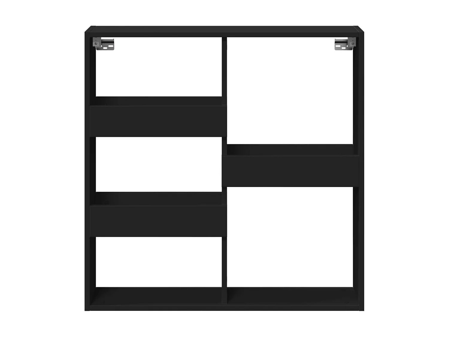 Wandkast 80x15x80 cm bewerkt hout zwart