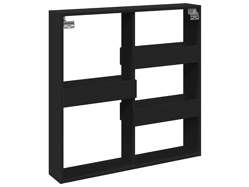 Wandkast 80x15x80 cm bewerkt hout zwart