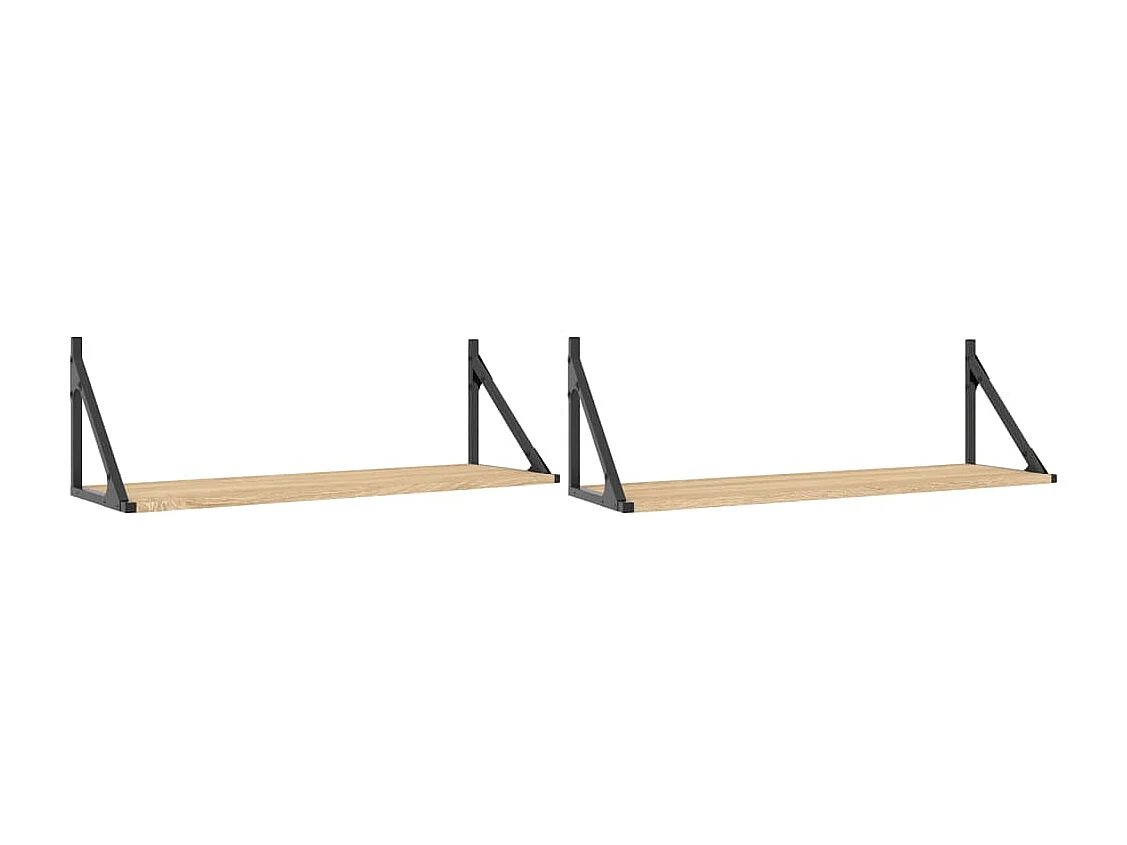 Étagères murales 2 pièces Chêne Sonoma 80x25x25,5 cm Bois d'ingénierie