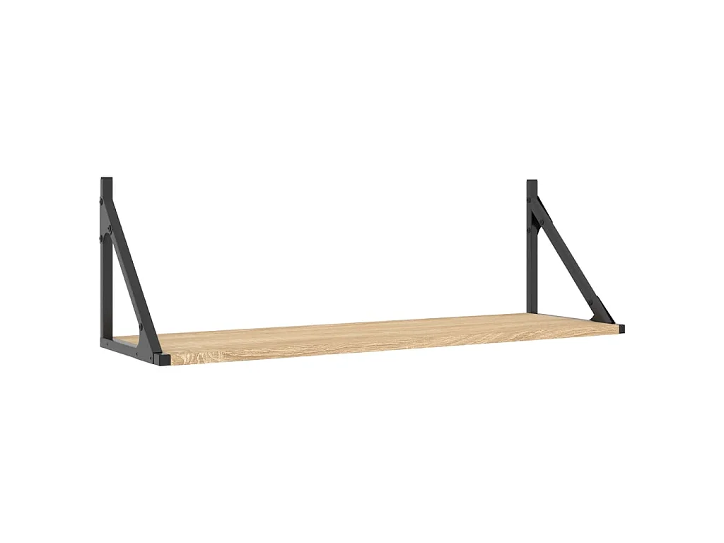 Wandplanken 2 st Sonoma eiken 80x25x25,5 cm bewerkt hout