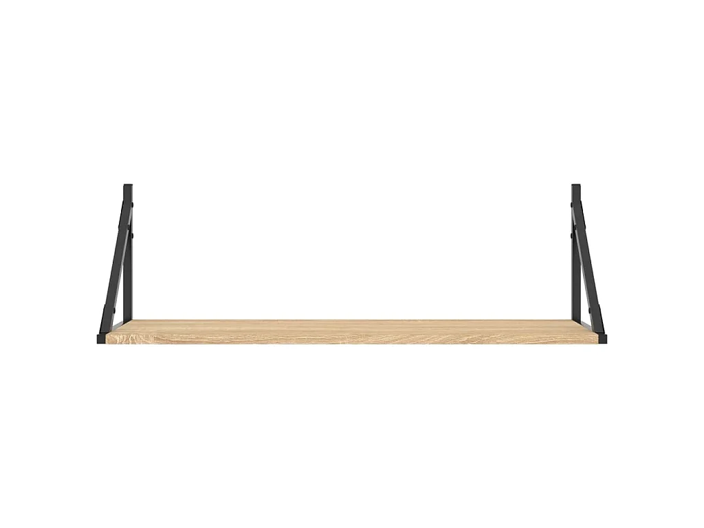 Wandplanken 2 st Sonoma eiken 80x25x25,5 cm bewerkt hout