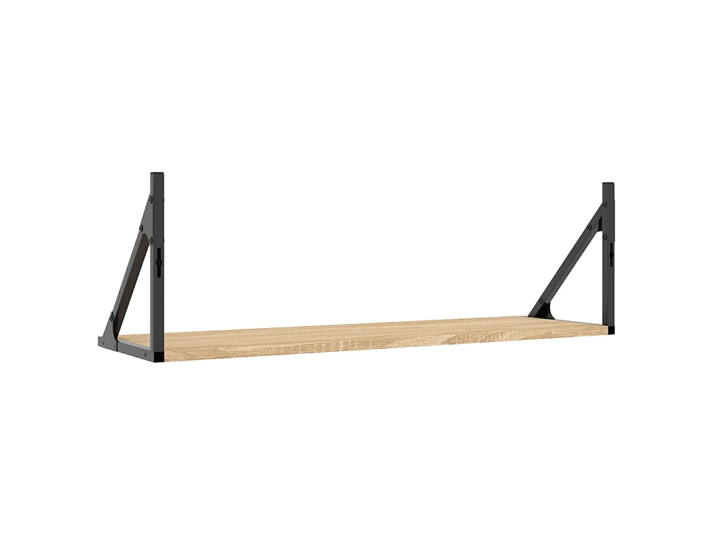 Wandplanken 2 st Sonoma eiken 80x25x25,5 cm bewerkt hout