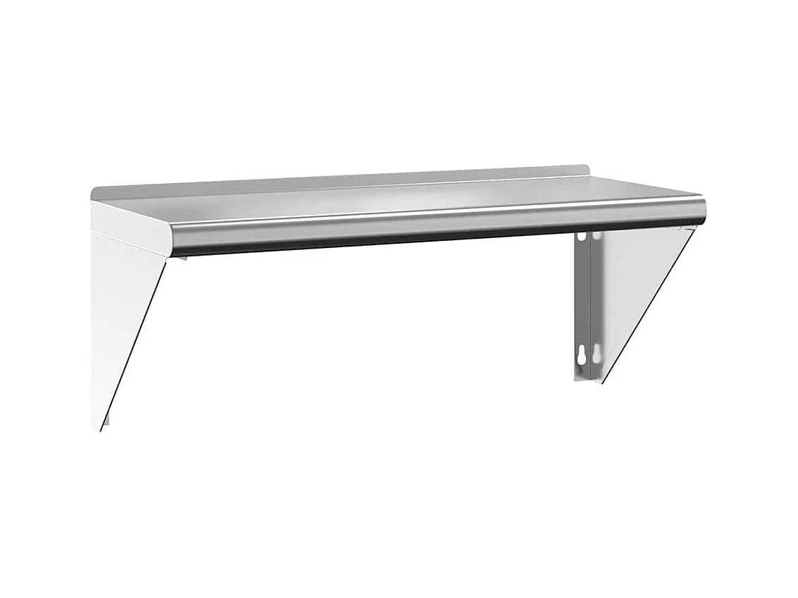 Wandregal 75x30x31 cm Silbern Edelstahl