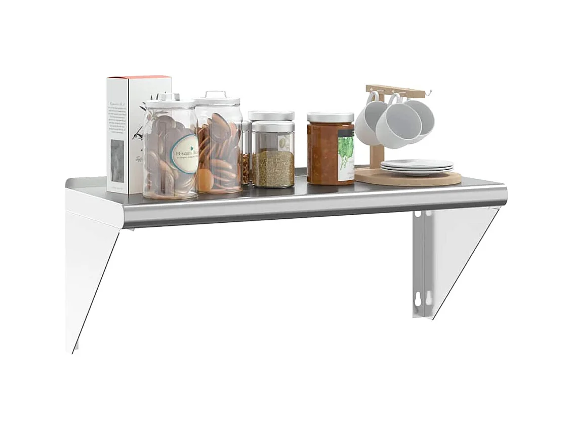 Wandregal 75x30x31 cm Silbern Edelstahl