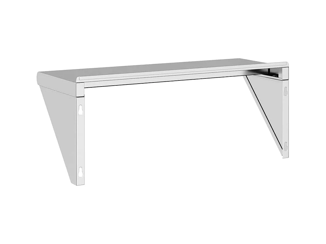 Wandregal 75x30x31 cm Silbern Edelstahl