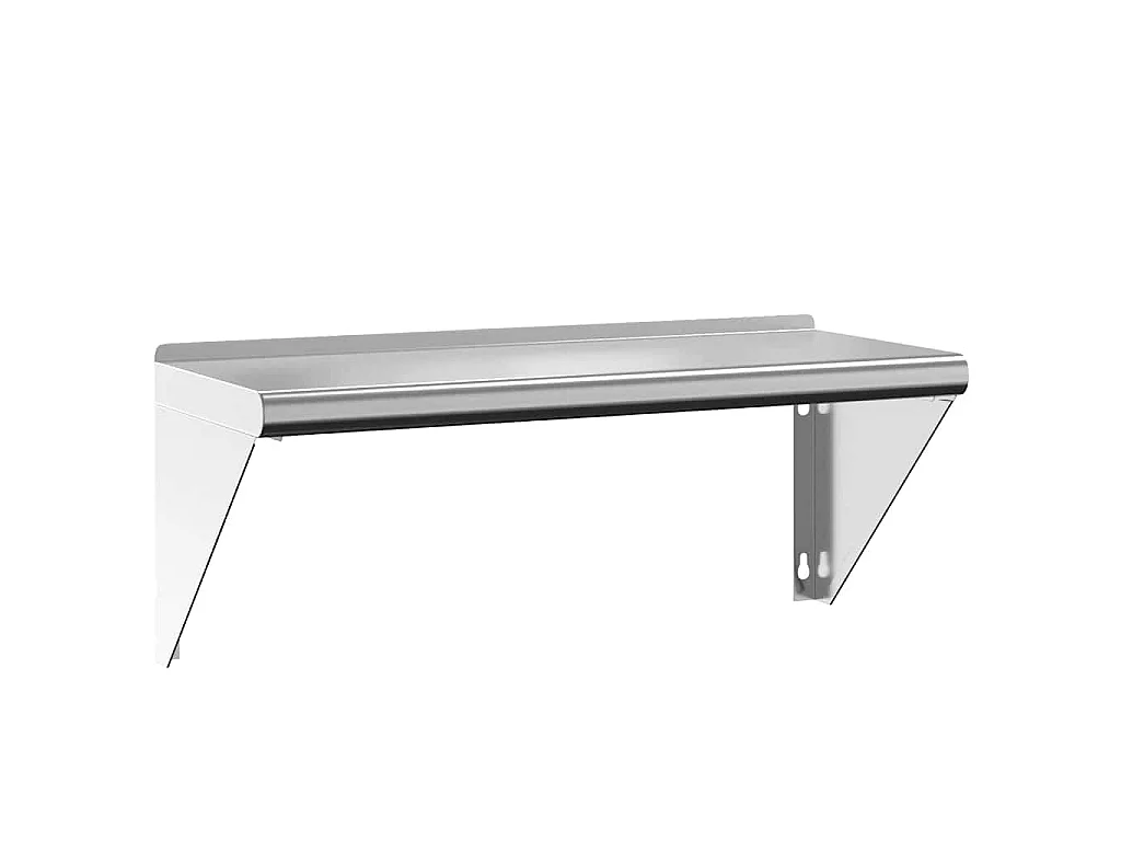 Mensola a Muro 75x30x31 cm Argento in Acciaio Inossidabile