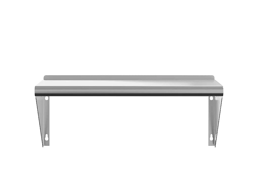 Mensola a Muro 75x30x31 cm Argento in Acciaio Inossidabile