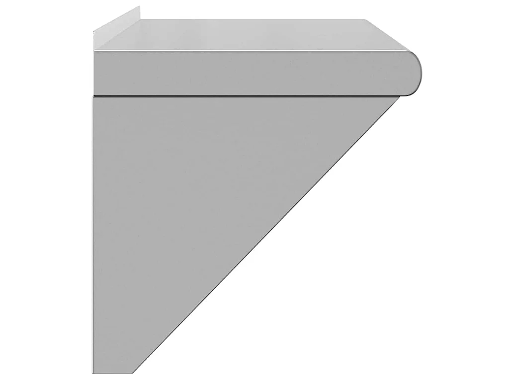 Mensola a Muro 75x30x31 cm Argento in Acciaio Inossidabile