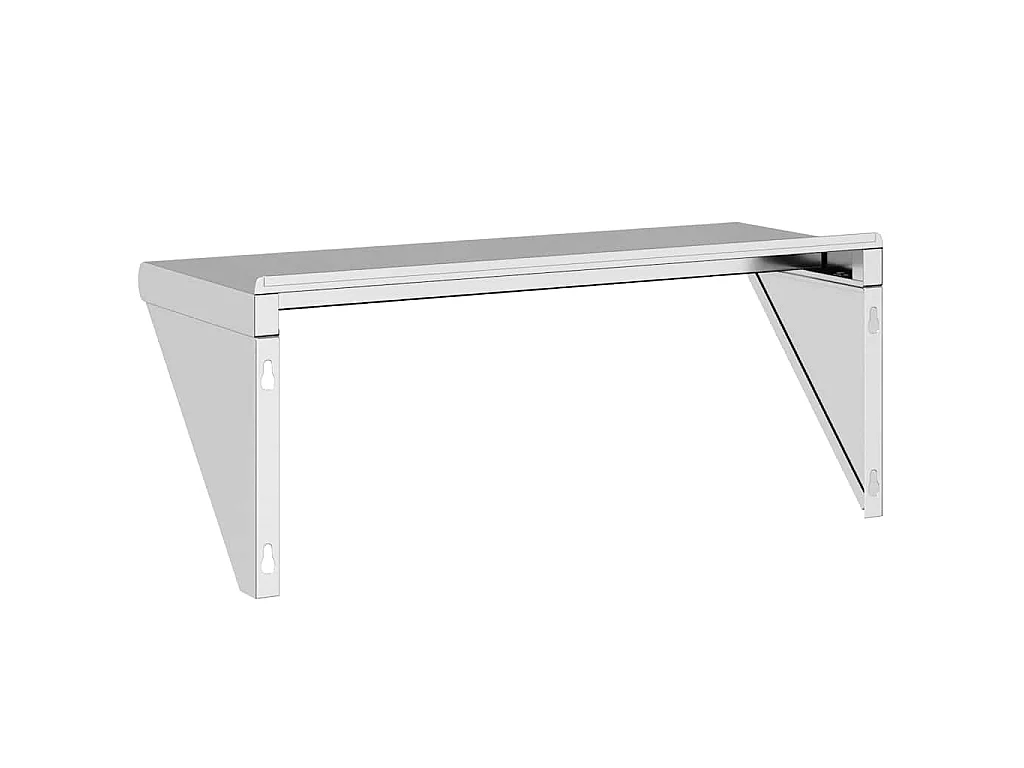 Mensola a Muro 75x30x31 cm Argento in Acciaio Inossidabile