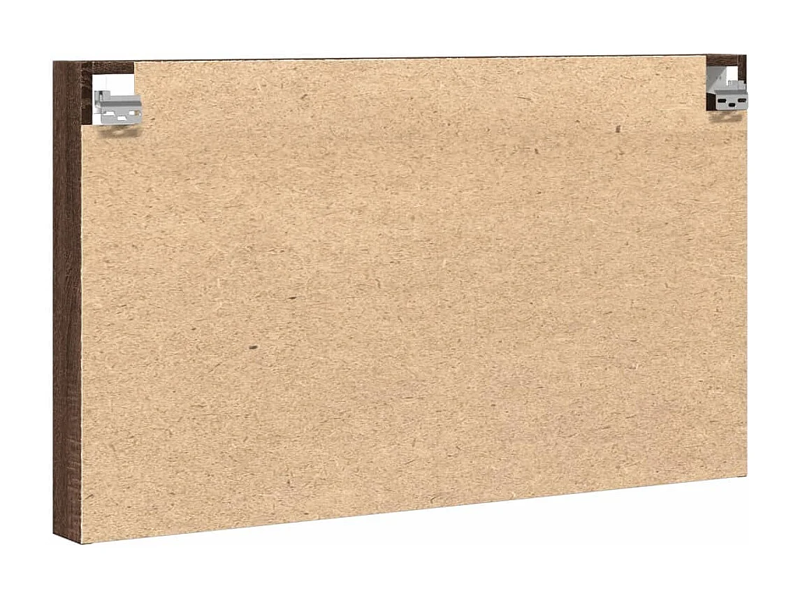 Vitrinekast 100x8,5x58 cm bewerkt hout bruin eikenkleurig