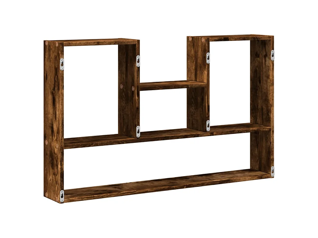 Wandschap 99x15x60 cm bewerkt hout gerookt eikenkleurig