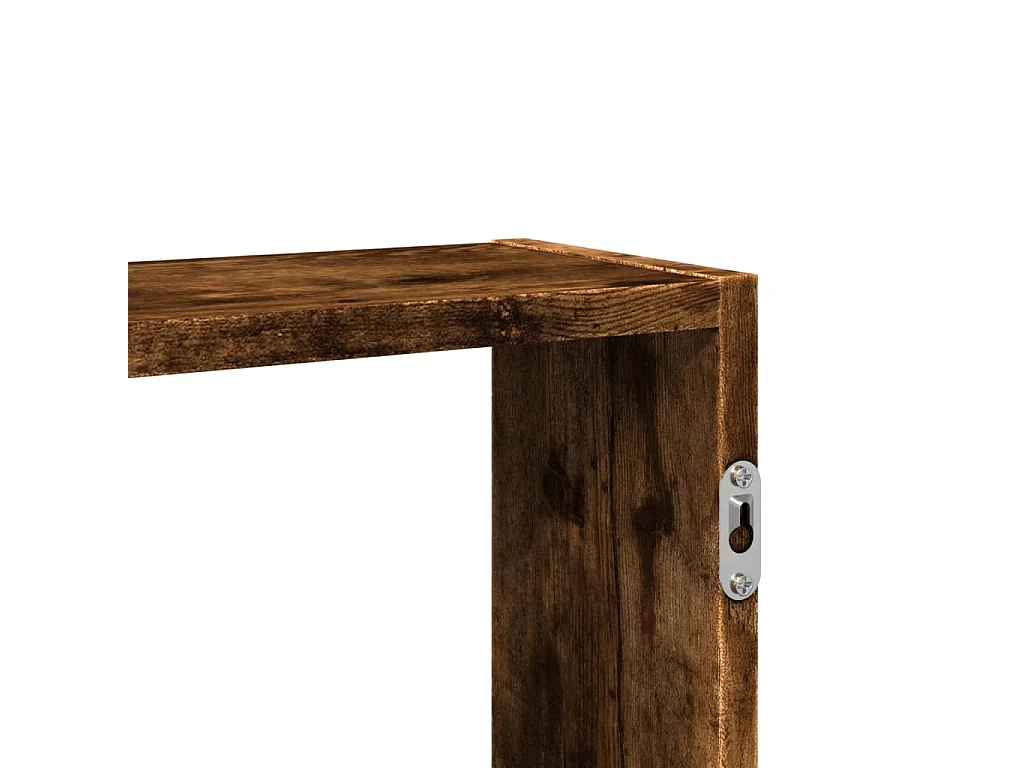 Wandschap 99x15x60 cm bewerkt hout gerookt eikenkleurig