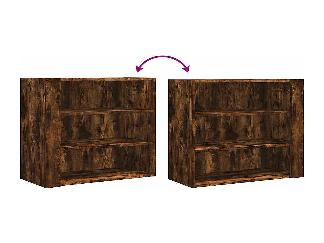 Armario de pared madera de ingeniería roble ahumado 75x35x60 cm