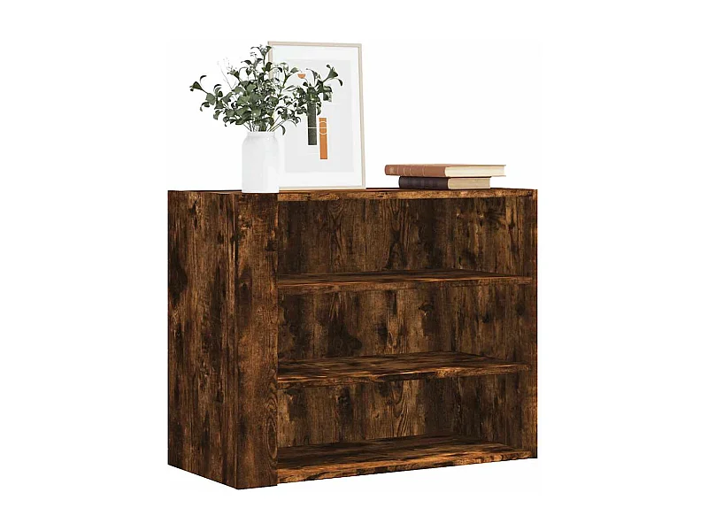 Wandkast 75x35x60 cm bewerkt hout gerookt eikenkleurig